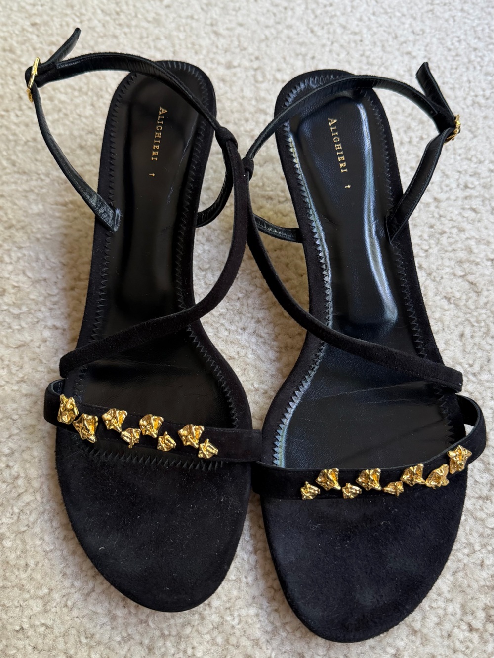 Alighieri black and gold sandals